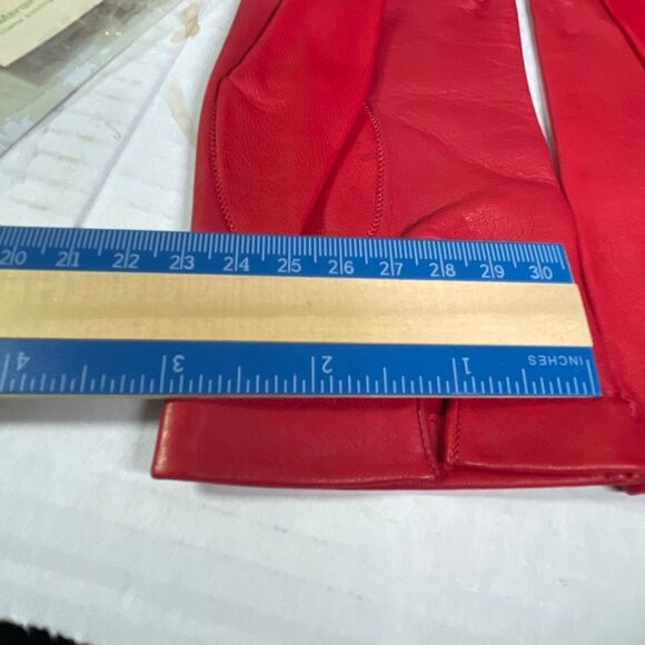 VTG Red leather gloves Madrid Manuel Pascual Moran glove maker - Picture 8 of 9